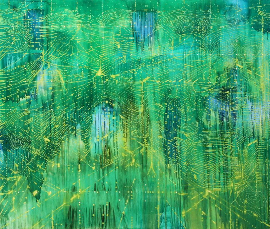 Raft City No 4 (Surveillance Version) 2015, Oil on linen, 165 x 198 cm